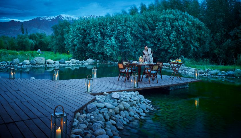 The Private Dining Setup at the Chamba Camp Thiksey