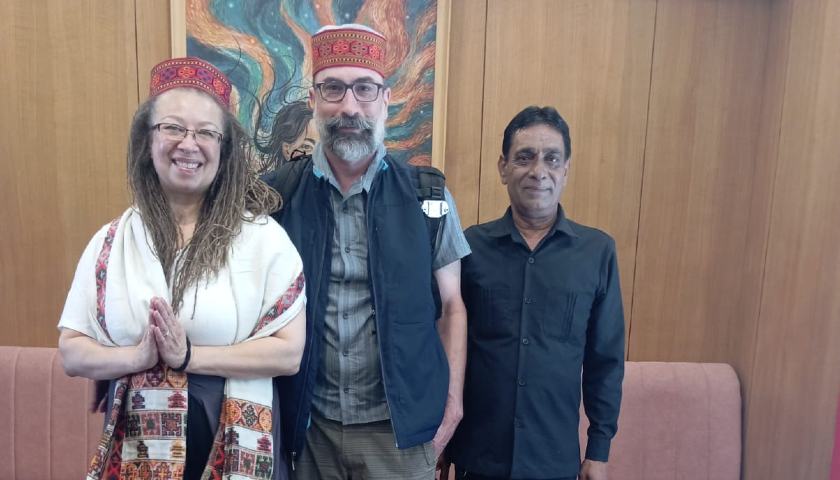 Alkof Holidays guests Eric Preston and his wife receive a warm welcome at their hotel in Dharamshala