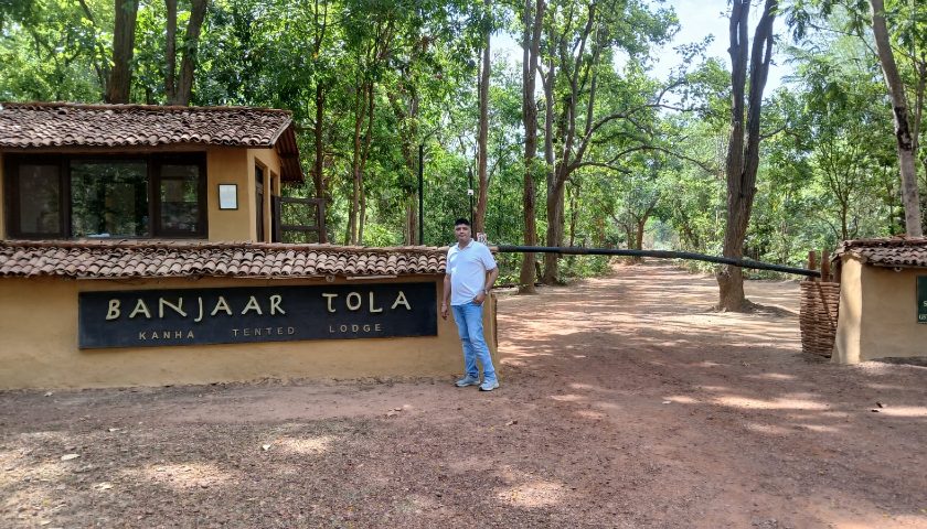 Sanjeev visiting Banjar Tola - A Taj Safaris Jungle Lodge in Kanha during our Central India trip