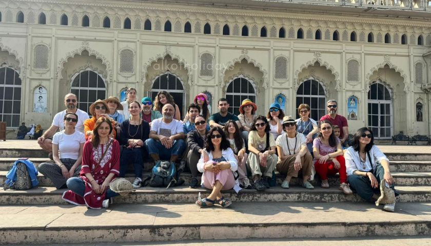 Our Group exploring Bara Imambara in Lucknow during a Buddhist tour of India