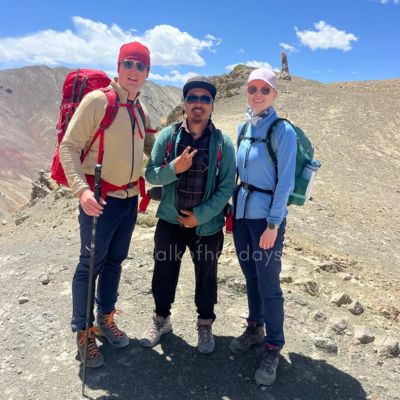 Travelers enjoying a trek through the scenic Sham Valley in Ladakh