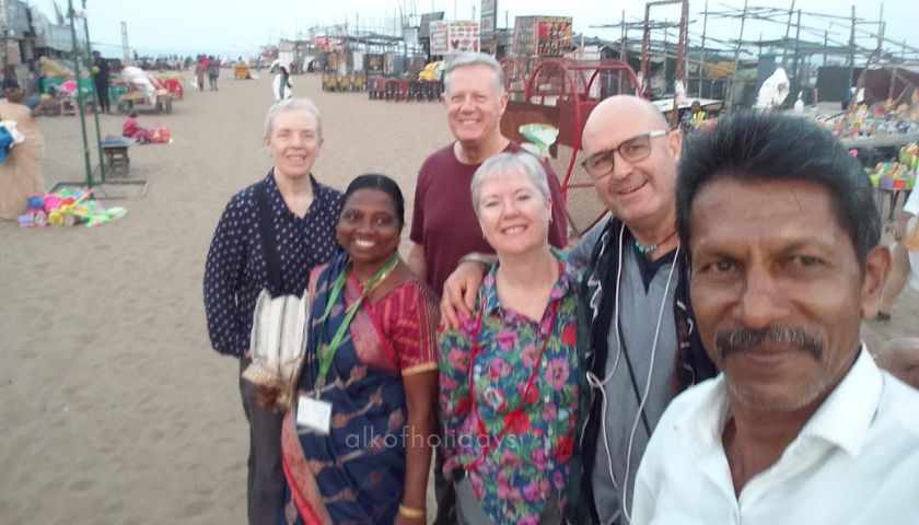 Our travellers from Australia with escort guide Ms. Vasuki during their Tamil Nadu journey